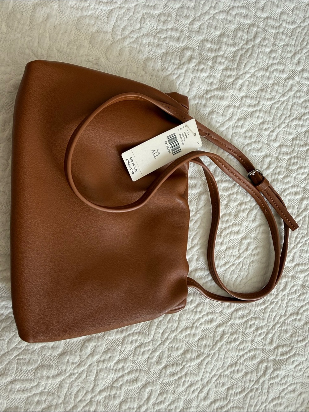 Anthropologie Cognac Brown Pebbled Shoulder Bag